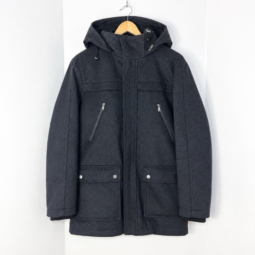 Pendleton Bainbridge Wool Blend Parka Coat Mens L Insulated Gray Commute Metro